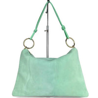 “Le Sottilissime Big – borsa con anelli in CAMOSCIO” - Beige / Vero camoscio