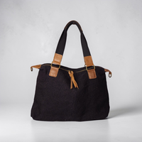 Borsa Yuta in Juta con Inserti in Vera Pelle