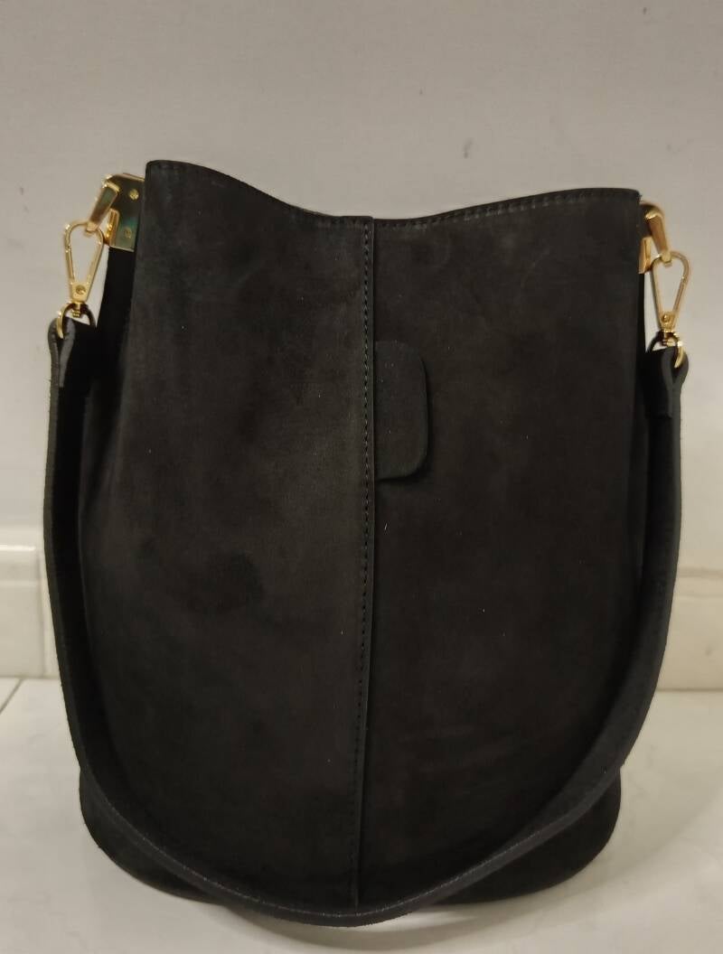 I Secchielli Camoscio – borsa secchiello in pelle scamosciata made in Italy