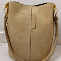 I Secchielli Camoscio – borsa secchiello in pelle scamosciata made in Italy