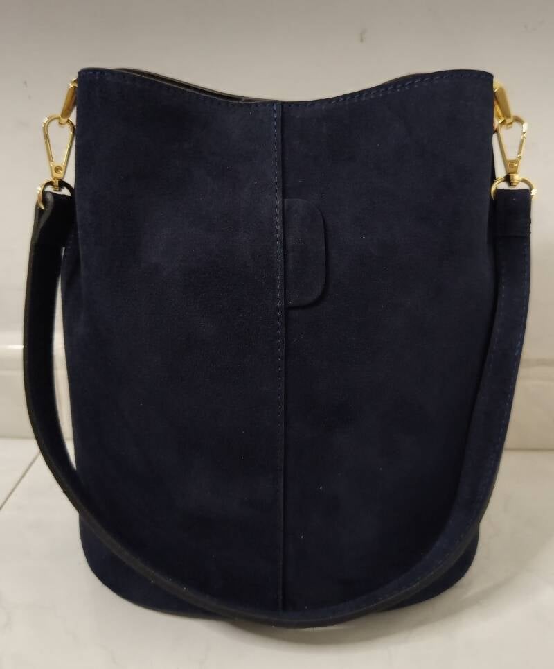 I Secchielli Camoscio – borsa secchiello in pelle scamosciata made in Italy