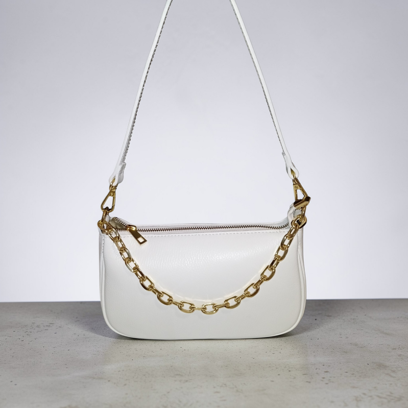 Borsa “Le Spalline” in vera pelle - argento / Vera pelle