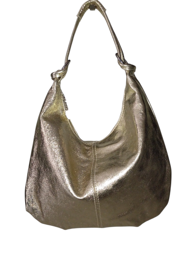 Borsa “Le Sacche” in pelle stile sacco – Made in Italy - Panna / Vera pelle