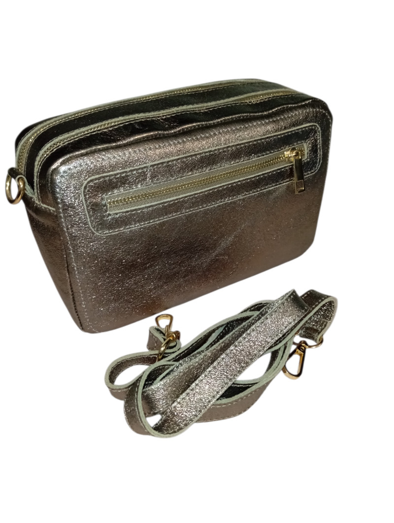 Le Double Zipper – borsa doppia zip in vera pelle made in Italy