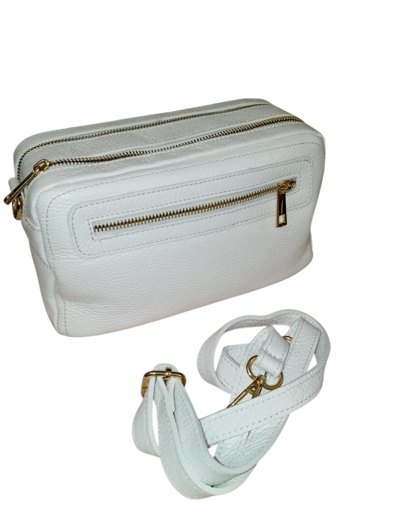 Le Double Zipper – borsa doppia zip in vera pelle made in Italy - canna di fucile / Vera pelle