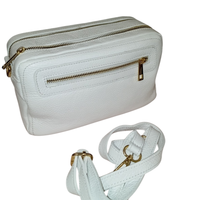 Le Double Zipper – borsa doppia zip in vera pelle made in Italy - canna di fucile / Vera pelle