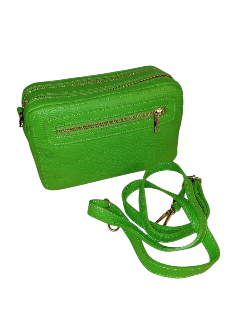Le Double Zipper – borsa doppia zip in vera pelle made in Italy