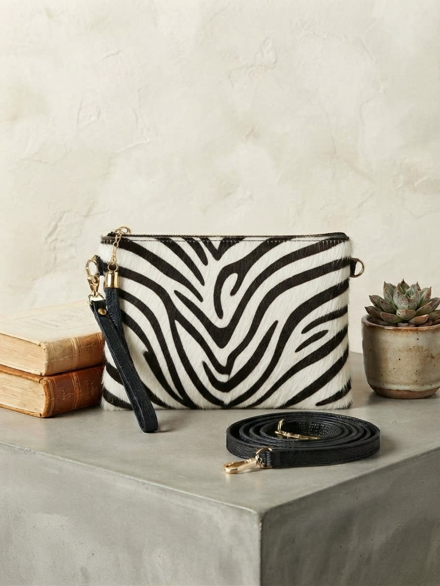 Borsa Pochette NALA in Vera Pelle Made in Italy con Cavallino | Anembags