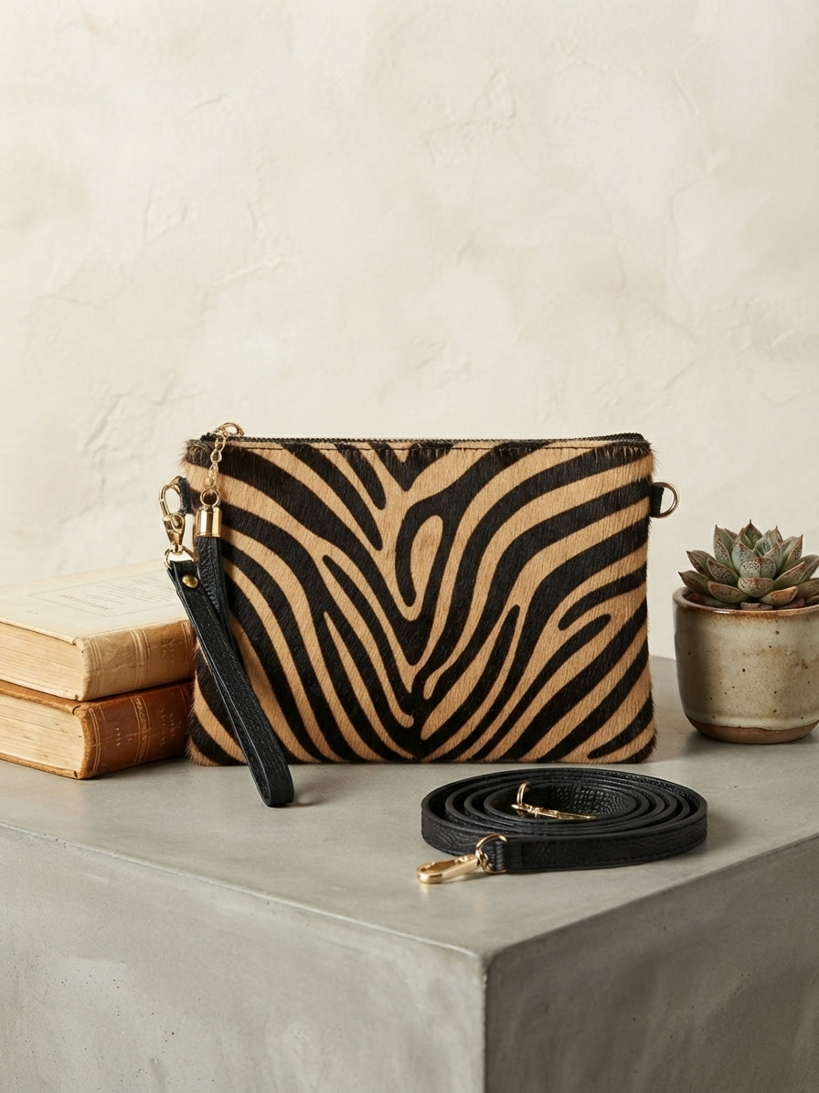 Borsa Pochette NALA in Vera Pelle Made in Italy con Cavallino | Anembags