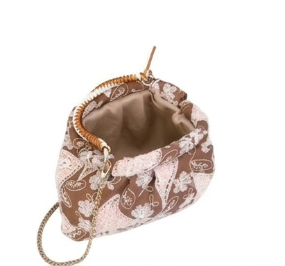 Borsa a mano Rasha in tessuto ricamato Anembags