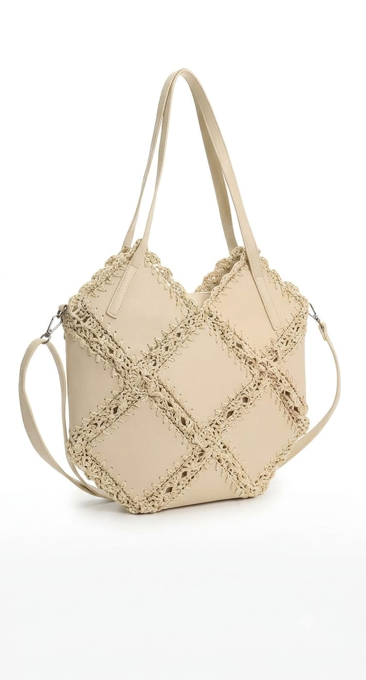 Borsa Shopper Donna Altea con Intreccio Naturale e Tracolla | AnemBags