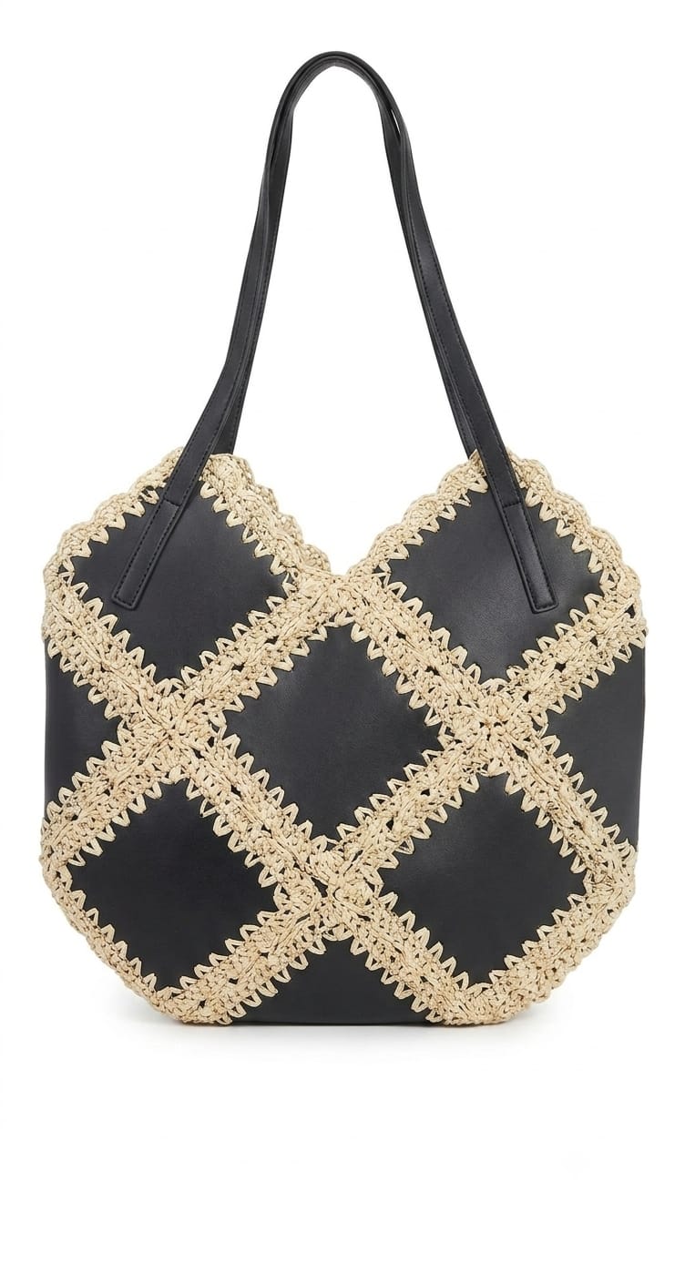 Borsa Shopper Donna Altea con Intreccio Naturale e Tracolla | AnemBags