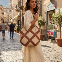Borsa Shopper Donna Altea con Intreccio Naturale e Tracolla | AnemBags