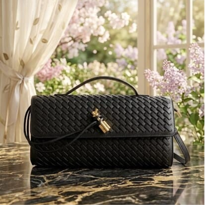 Borsa Intrecciata Donna VENERE in Ecopelle Premium – Elegante, Compatta e Versatile - Crema / Ecopelle