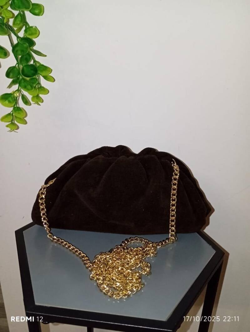 Conchigliette camoscio - Clutch in vera pelle made in Italy - Cuoio