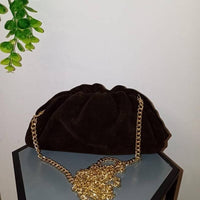 Conchigliette camoscio - Clutch in vera pelle made in Italy - Cuoio