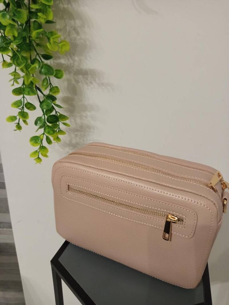 Le Double Zipper – borsa doppia zip in vera pelle made in Italy