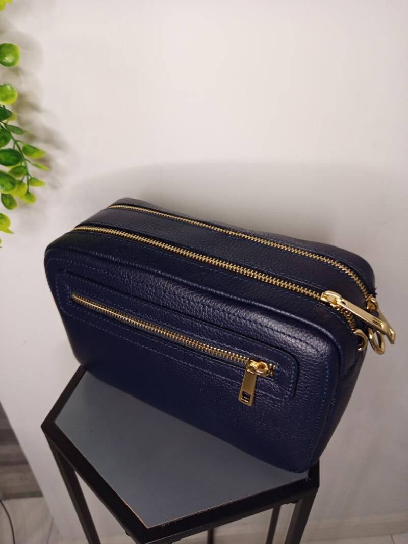 Le Double Zipper – borsa doppia zip in vera pelle made in Italy