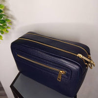 Le Double Zipper – borsa doppia zip in vera pelle made in Italy