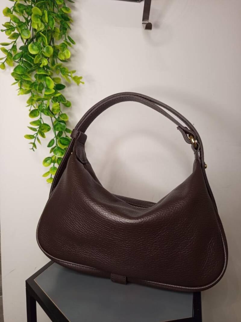 Borsa “Clara” in Vera Pelle – Design Morbido e Minimal - nero / Vera pelle