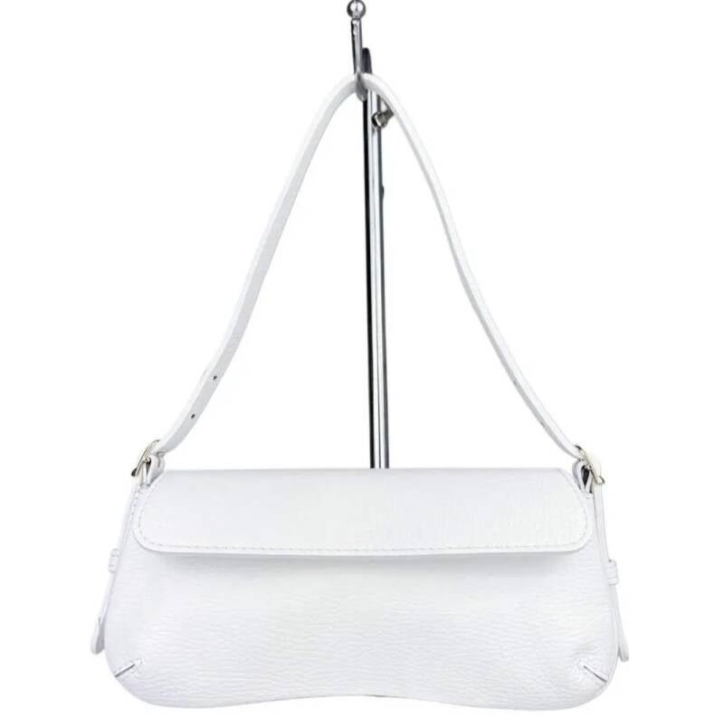 La Baguette – Borsa a Spalla in Vera Pelle Made in Italy - Argento