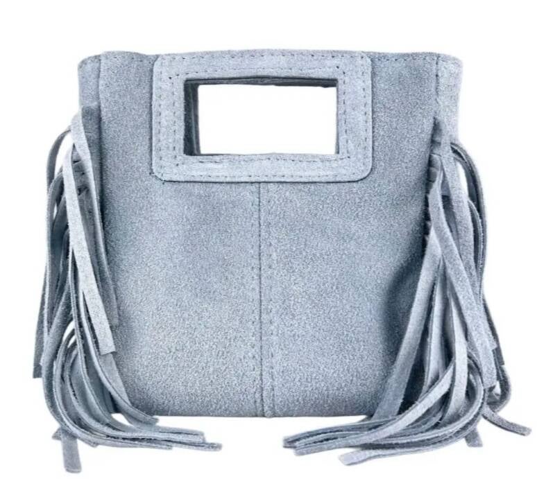 Le Frangettine Mini – Mini bag con frange in Vera Pelle Made in Italy - Cuoio / Vero camoscio