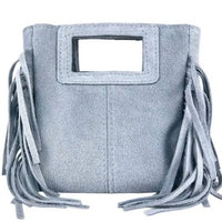 Le Frangettine Mini – Mini bag con frange in Vera Pelle Made in Italy - Cuoio / Vero camoscio