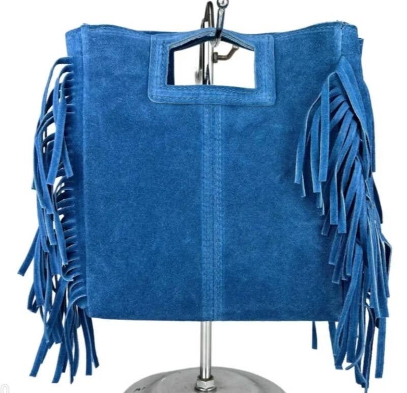Le Frangettine – borsetta in pelle camoscio frange made in Italy