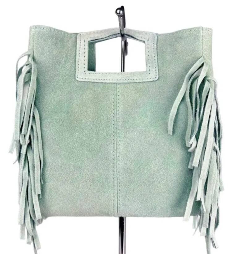 Le Frangettine – borsetta in pelle camoscio frange made in Italy