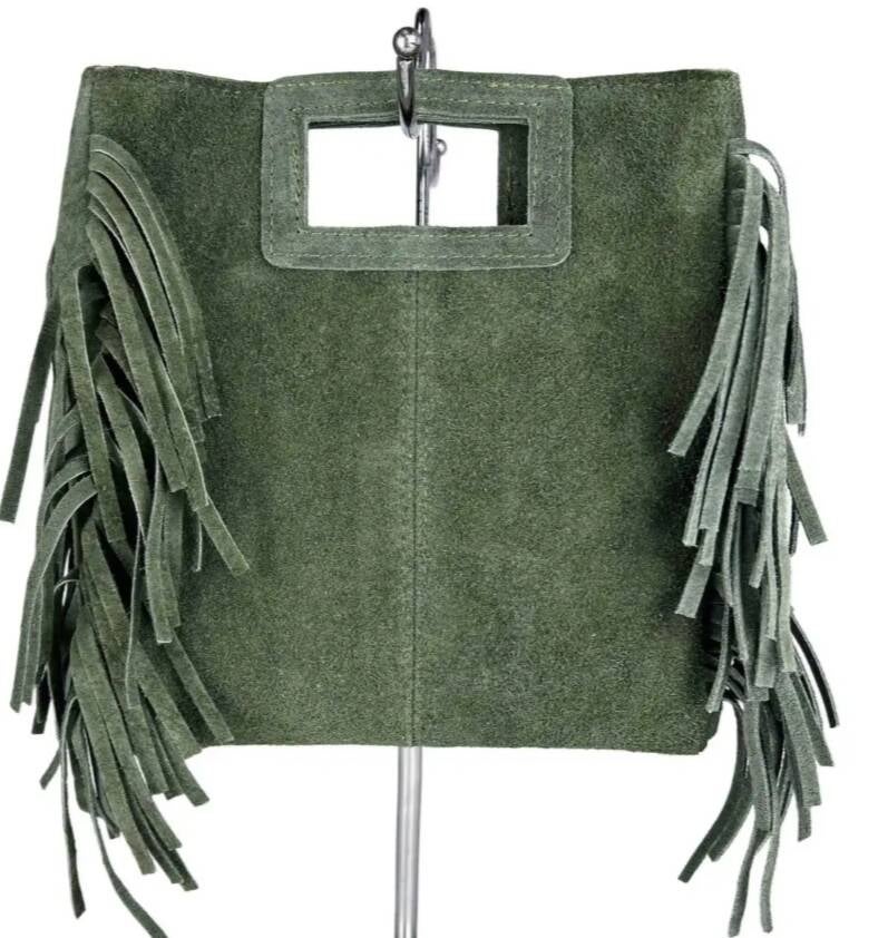 Le Frangettine – borsetta in pelle camoscio frange made in Italy