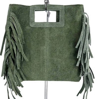 Le Frangettine – borsetta in pelle camoscio frange made in Italy