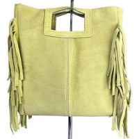 Le Frangettine – borsetta in pelle camoscio frange made in Italy - moro / Vero camoscio