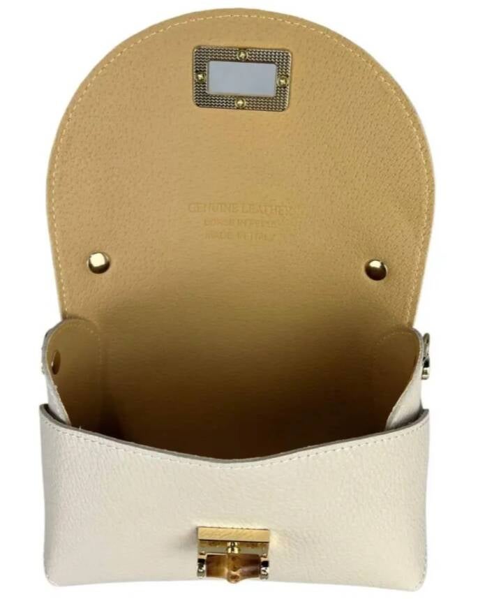 Le Bambú spring– borsetta in pelle con chiusura bambù