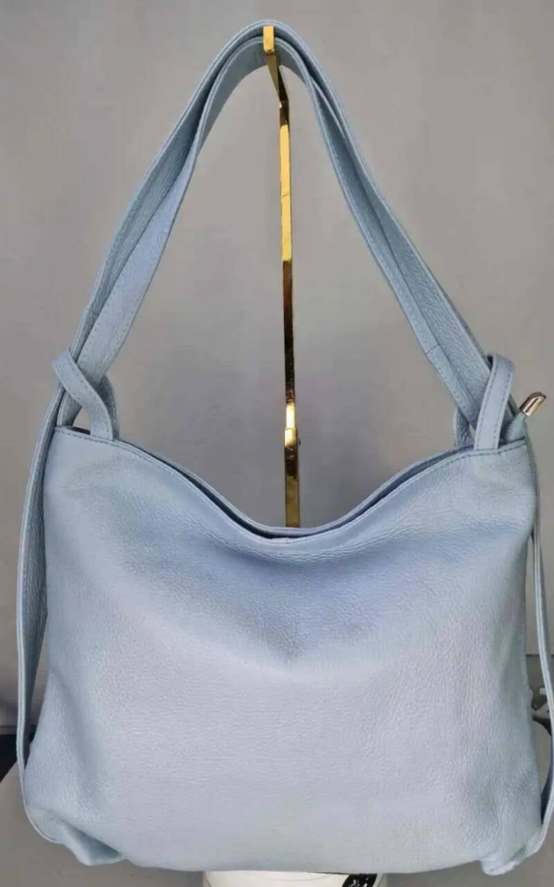 Borsa Convertibile a Zaino Ayla in Vera Pelle Made in Italy - Moro / Vera pelle
