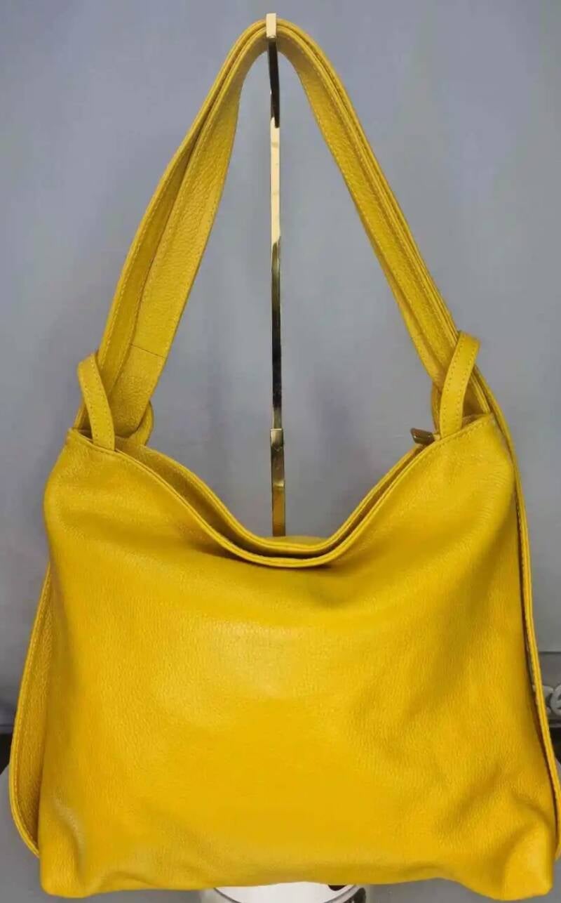Borsa Convertibile a Zaino Ayla in Vera Pelle Made in Italy