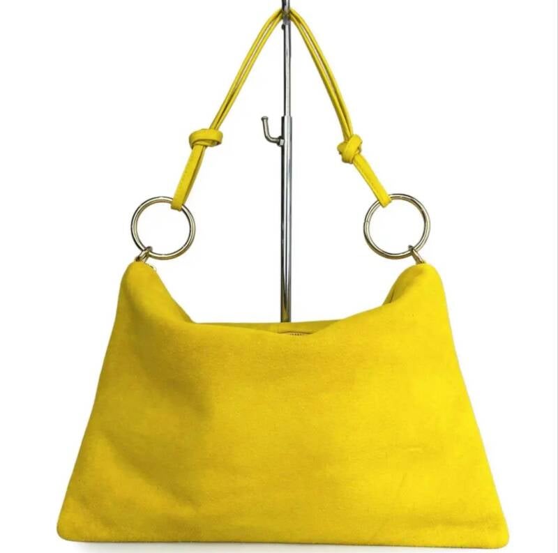 “Le Sottilissime Big – borsa con anelli in CAMOSCIO”