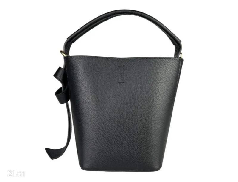 I Fiocchetti” in pelle made in Italy – secchiello con fiocco elegante