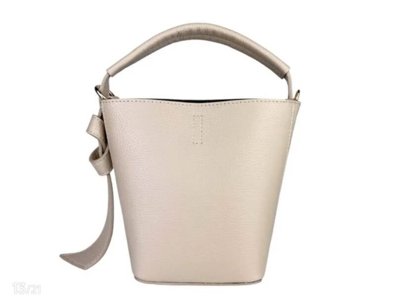 I Fiocchetti” in pelle made in Italy – secchiello con fiocco elegante