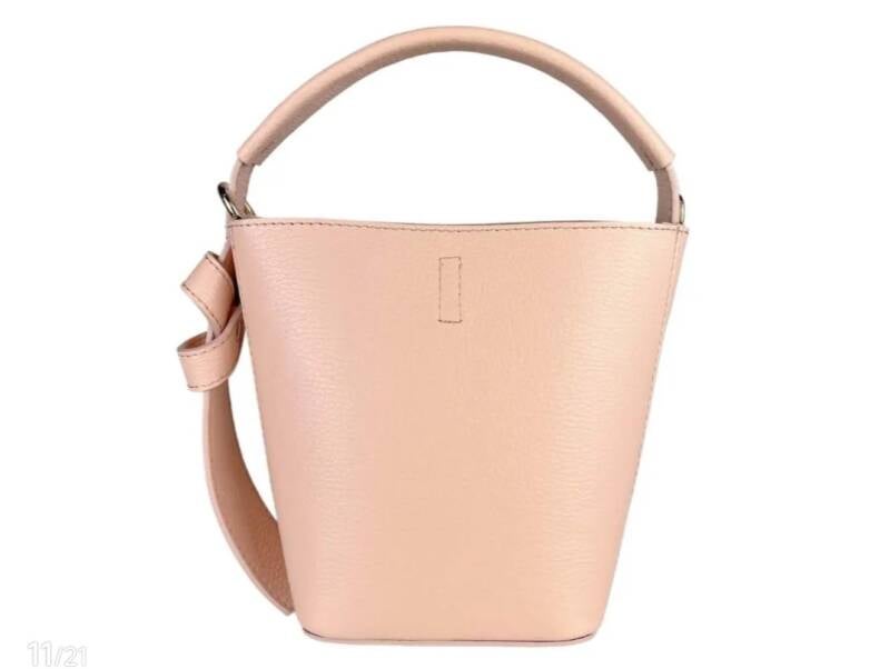 I Fiocchetti” in pelle made in Italy – secchiello con fiocco elegante
