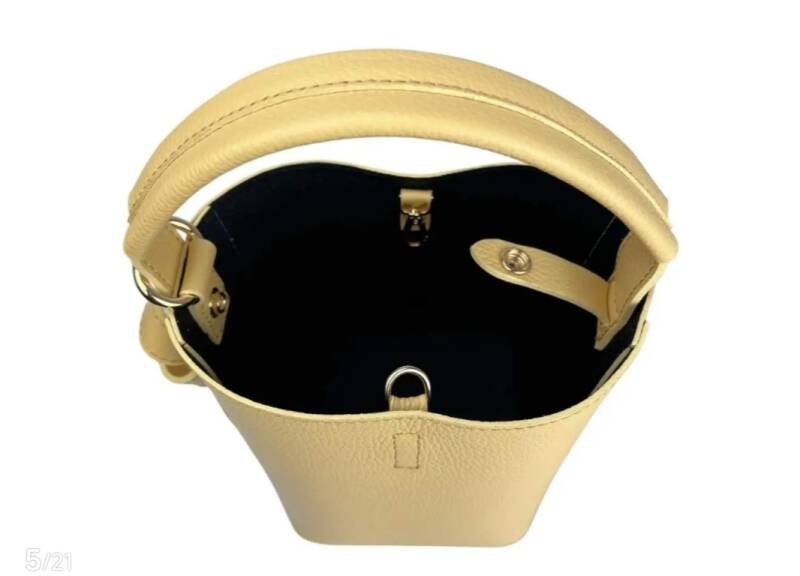 I Fiocchetti” in pelle made in Italy – secchiello con fiocco elegante