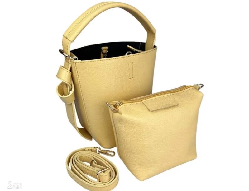 I Fiocchetti” in pelle made in Italy – secchiello con fiocco elegante