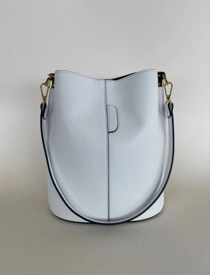 Borsa secchiello “I Secchielli” in pelle – modello grande | AnemBags - Blu / Vera pelle