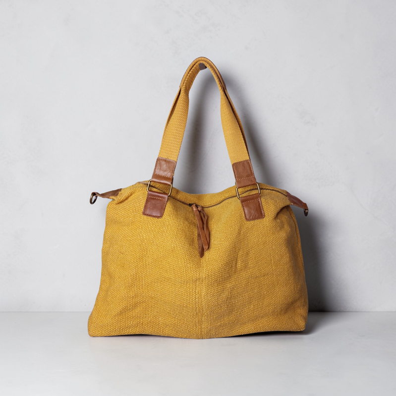 Borsa Yuta in Juta con Inserti in Vera Pelle