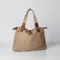 Borsa Yuta in Juta con Inserti in Vera Pelle