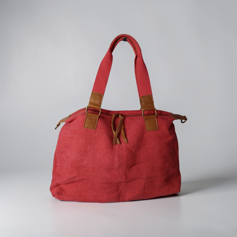 Borsa Yuta in Juta con Inserti in Vera Pelle
