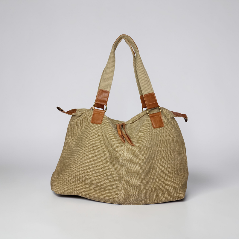 Borsa Yuta in Juta con Inserti in Vera Pelle