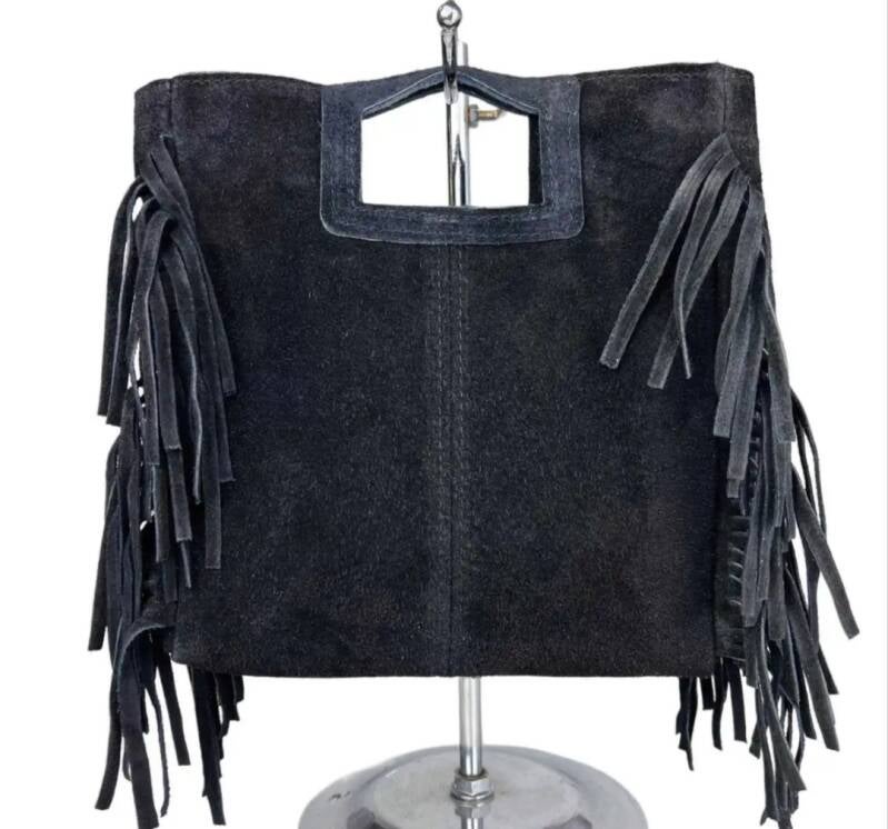 Le Frangettine – borsetta in pelle camoscio frange made in Italy