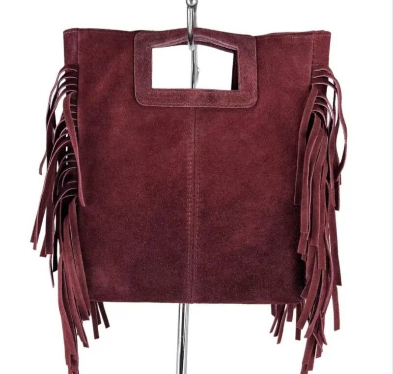 Le Frangettine – borsetta in pelle camoscio frange made in Italy