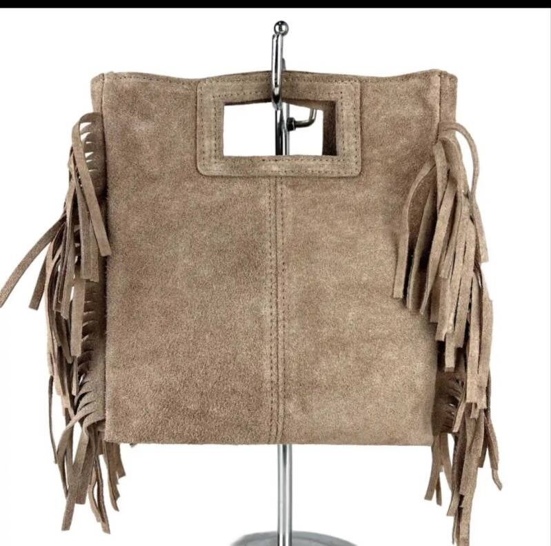 Le Frangettine – borsetta in pelle camoscio frange made in Italy
