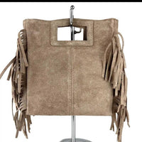 Le Frangettine – borsetta in pelle camoscio frange made in Italy